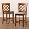Baxton Studio Aria Grey Upholstered and Walnut Wood 2-Piece Pub Chair Set 167-9888 - alternate 4